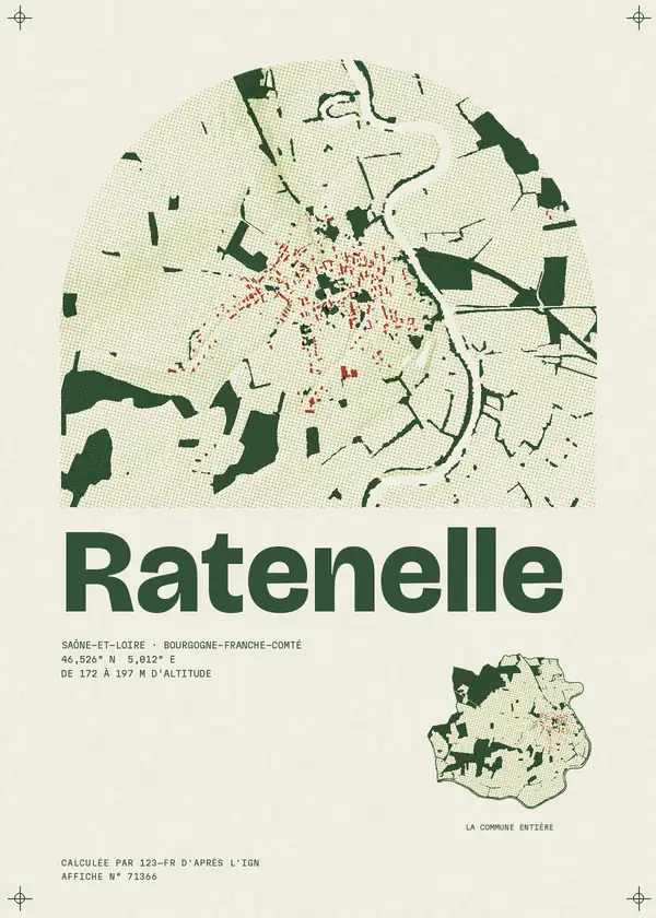 Affiche de Ratenelle, calculée par 123-fr d'après l'IGN