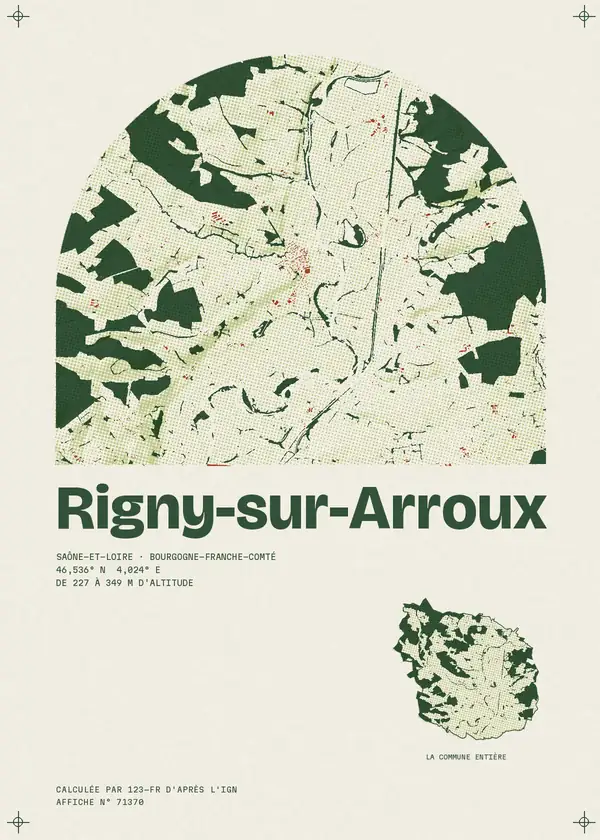 Affiche de Rigny-sur-Arroux, calculée par 123-fr d'après l'IGN