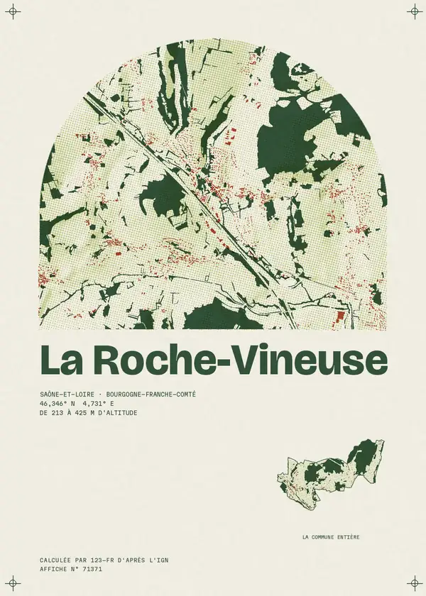 Affiche de La Roche-Vineuse, calculée par 123-fr d'après l'IGN