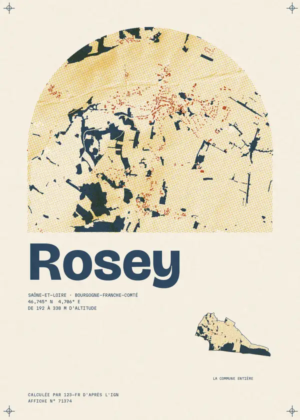 Affiche de Rosey, calculée par 123-fr d'après l'IGN