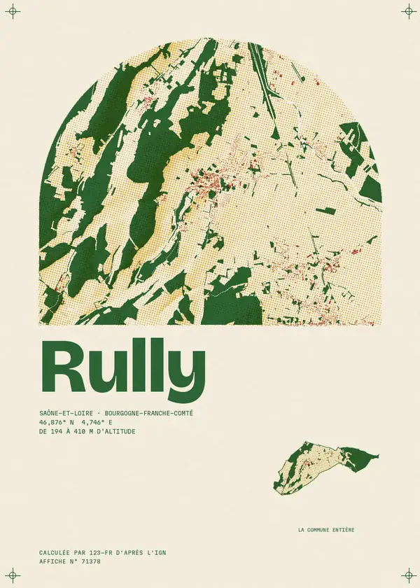 Affiche de Rully, calculée par 123-fr d'après l'IGN