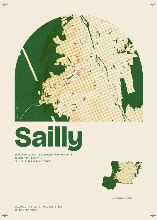 Affiche de Sailly, calculée par 123-fr d'après l'IGN