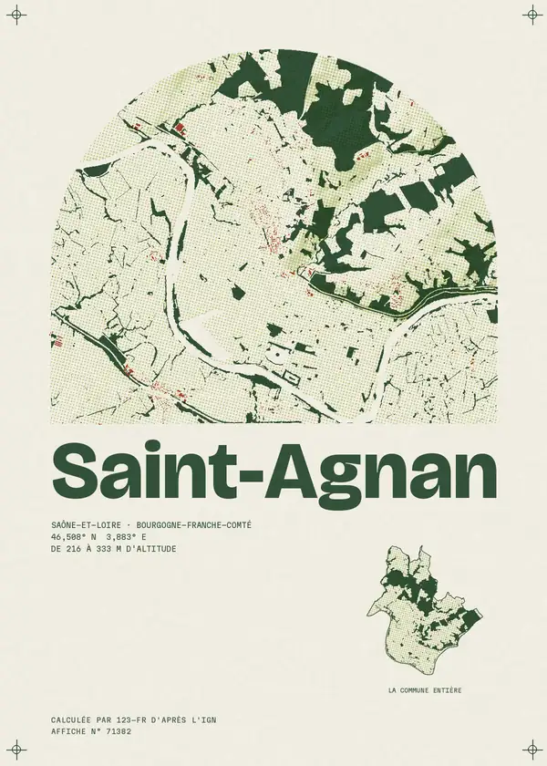 Affiche de Saint-Agnan, calculée par 123-fr d'après l'IGN