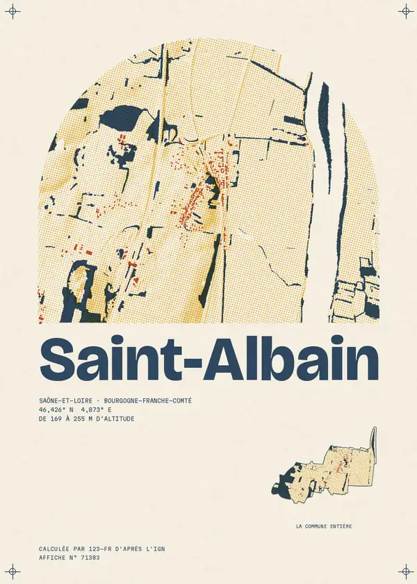 Affiche de Saint-Albain, calculée par 123-fr d'après l'IGN