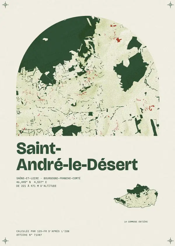 Affiche de Saint-André-le-Désert, calculée par 123-fr d'après l'IGN