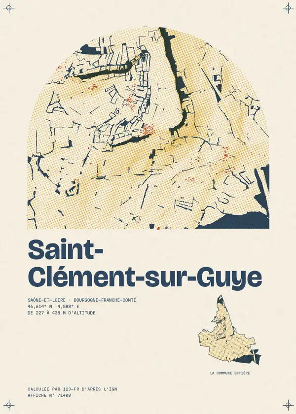 Affiche de Saint-Clément-sur-Guye, calculée par 123-fr d'après l'IGN