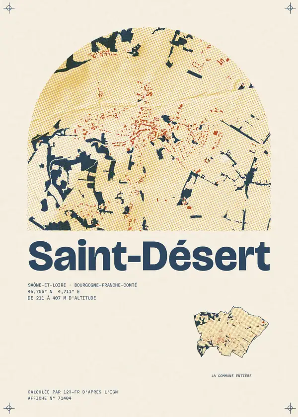 Affiche de Saint-Désert, calculée par 123-fr d'après l'IGN