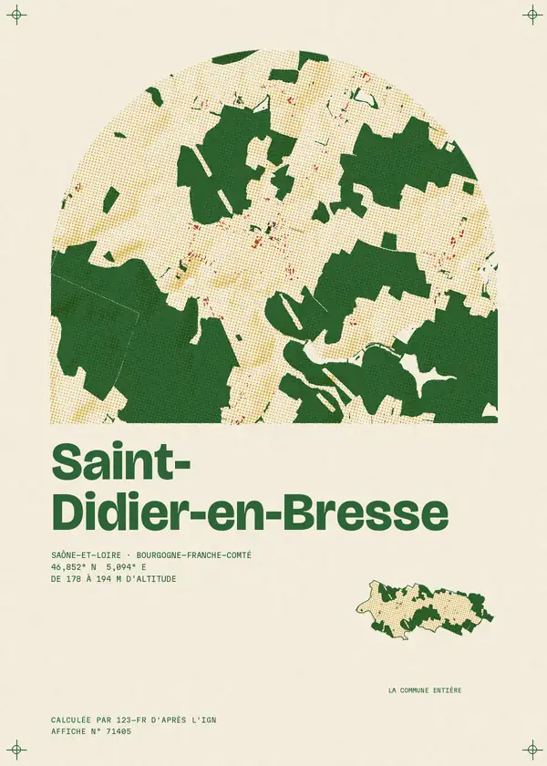 Affiche de Saint-Didier-en-Bresse, calculée par 123-fr d'après l'IGN