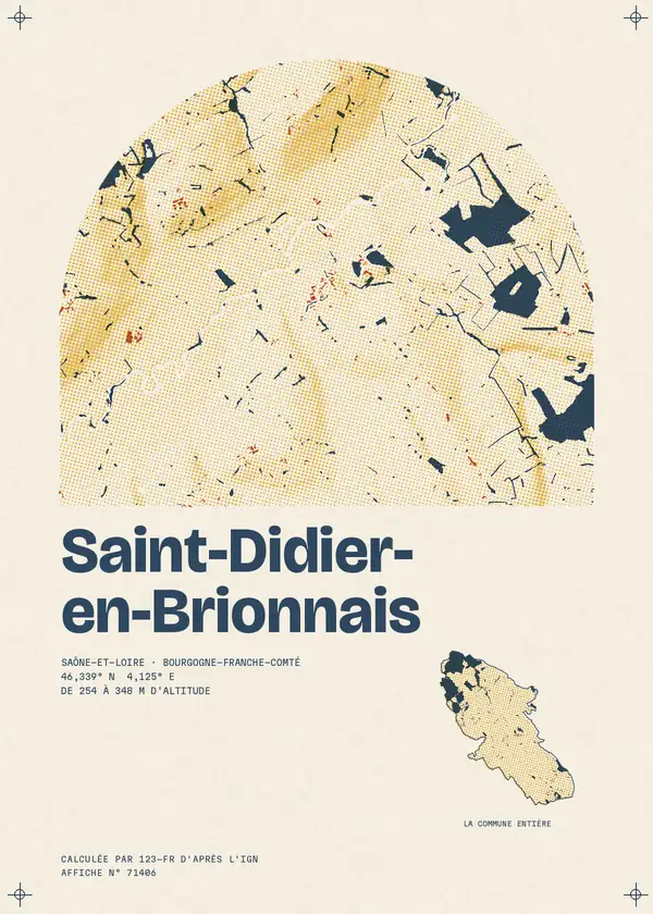 Affiche de Saint-Didier-en-Brionnais, calculée par 123-fr d'après l'IGN