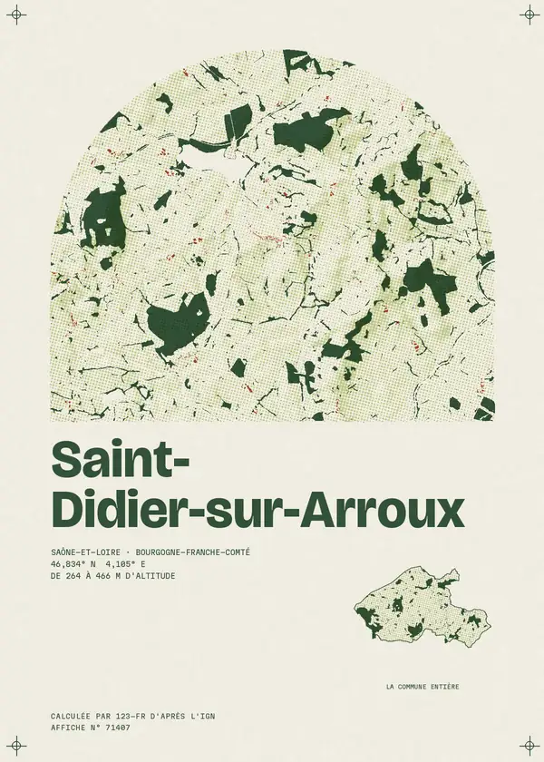 Affiche de Saint-Didier-sur-Arroux, calculée par 123-fr d'après l'IGN