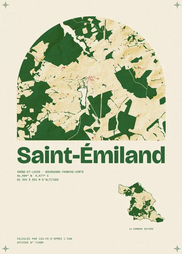 Affiche de Saint-Émiland, calculée par 123-fr d'après l'IGN