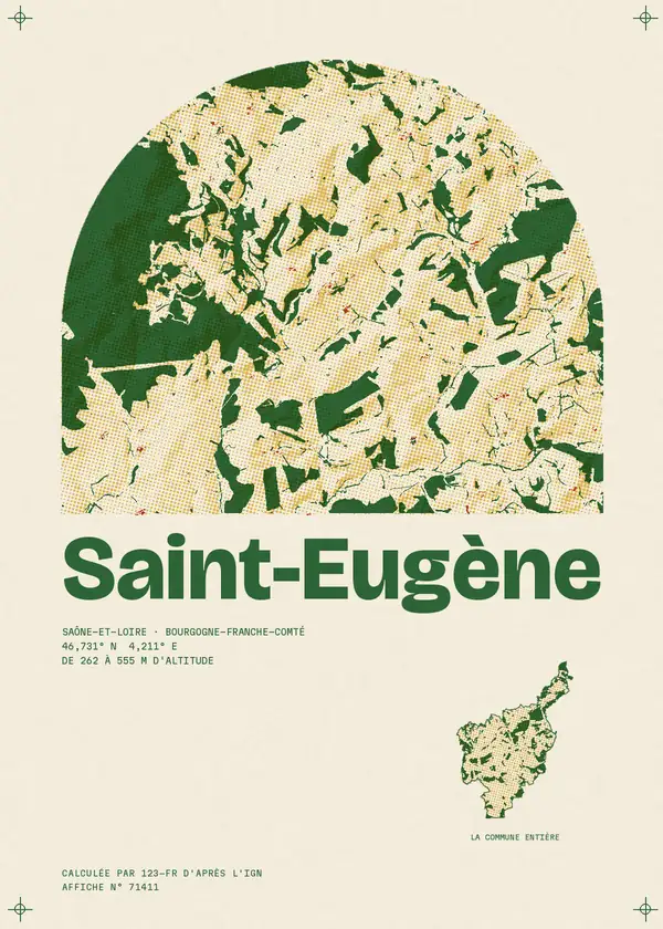 Affiche de Saint-Eugène, calculée par 123-fr d'après l'IGN