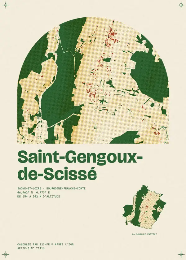 Affiche de Saint-Gengoux-de-Scissé, calculée par 123-fr d'après l'IGN