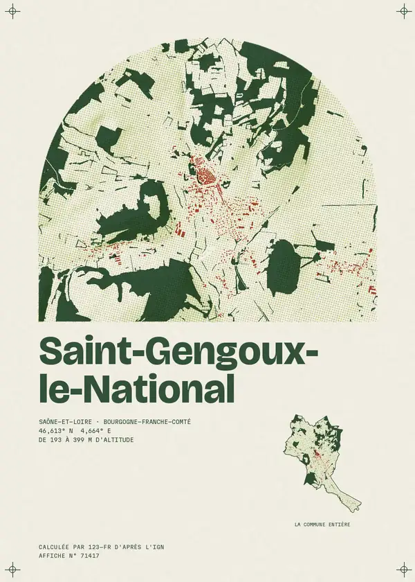 Affiche de Saint-Gengoux-le-National, calculée par 123-fr d'après l'IGN