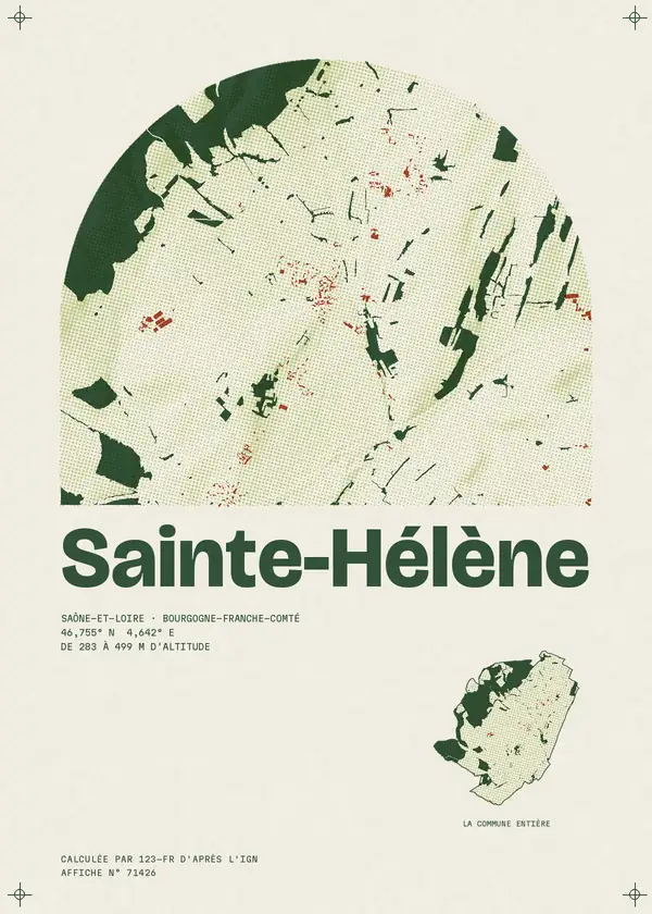 Affiche de Sainte-Hélène, calculée par 123-fr d'après l'IGN