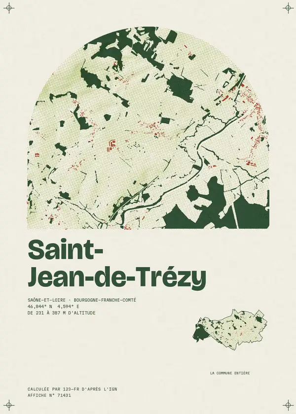 Affiche de Saint-Jean-de-Trézy, calculée par 123-fr d'après l'IGN