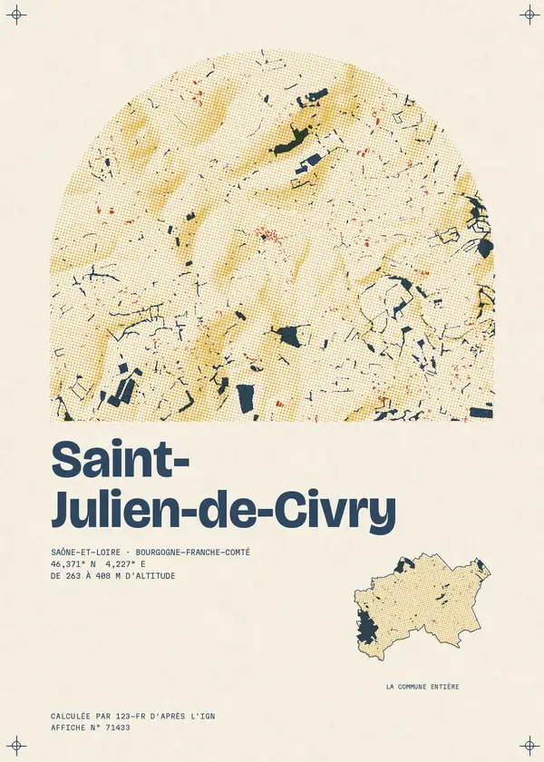 Affiche de Saint-Julien-de-Civry, calculée par 123-fr d'après l'IGN