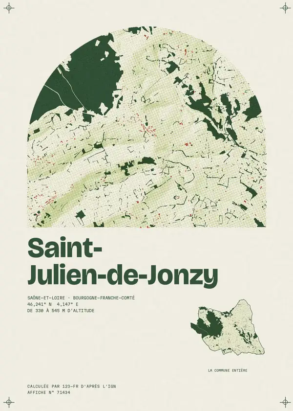Affiche de Saint-Julien-de-Jonzy, calculée par 123-fr d'après l'IGN