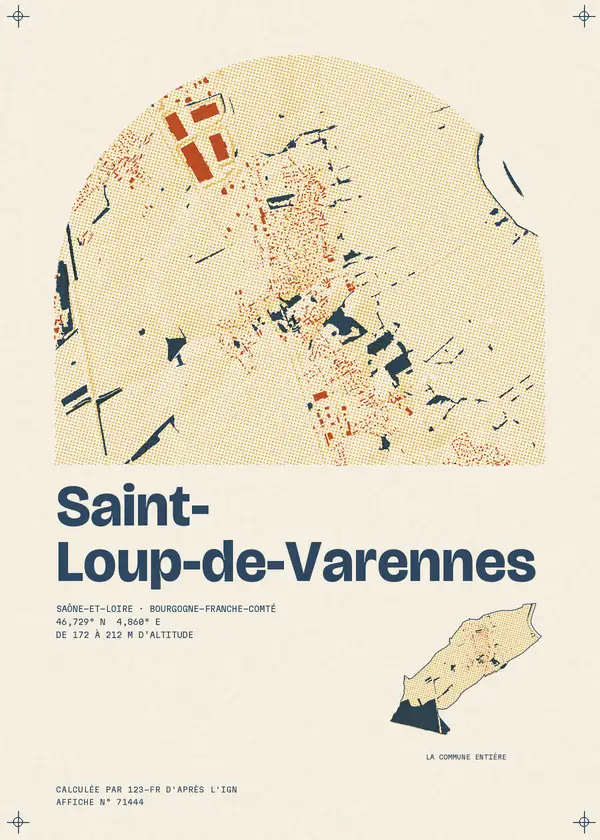 Affiche de Saint-Loup-de-Varennes, calculée par 123-fr d'après l'IGN