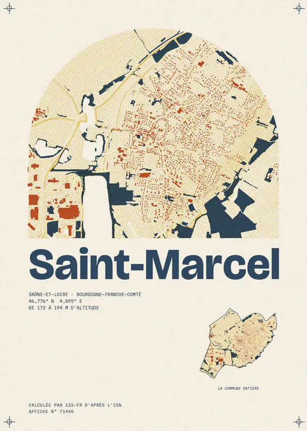 Affiche de Saint-Marcel, calculée par 123-fr d'après l'IGN