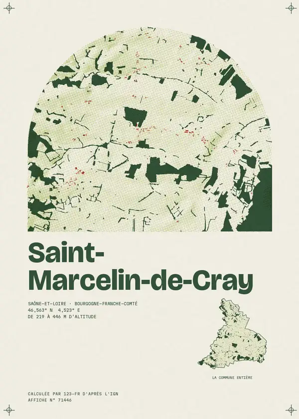 Affiche de Saint-Marcelin-de-Cray, calculée par 123-fr d'après l'IGN