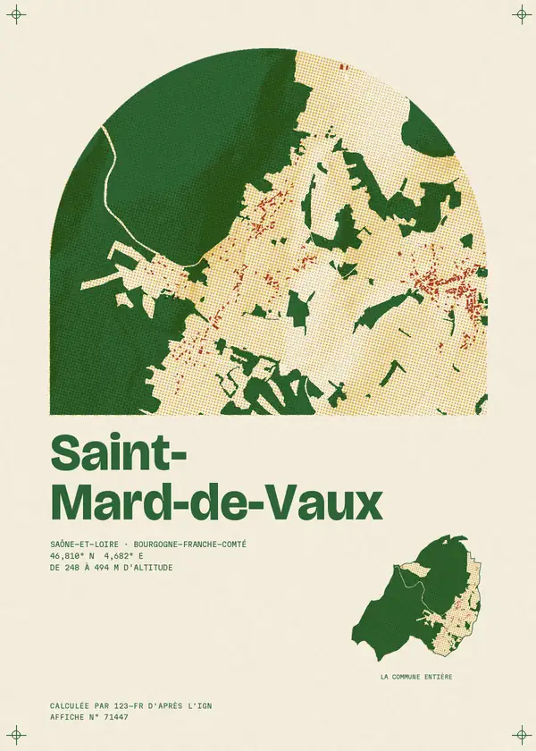 Affiche de Saint-Mard-de-Vaux, calculée par 123-fr d'après l'IGN