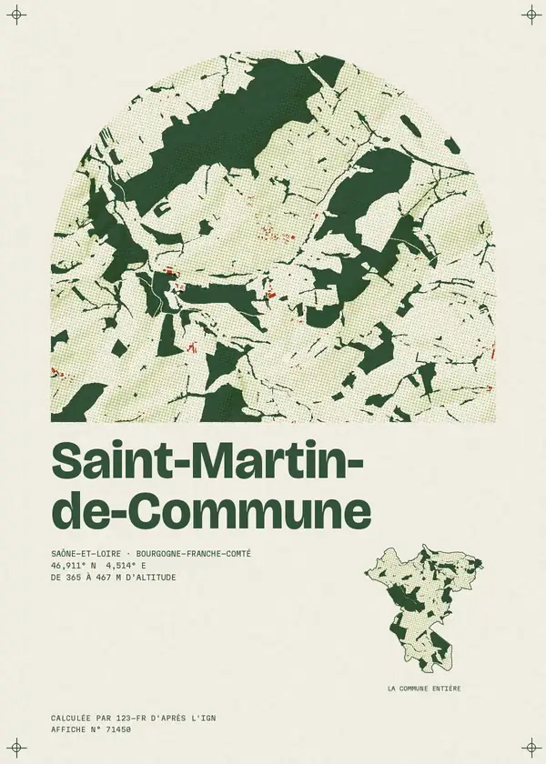 Affiche de Saint-Martin-de-Commune, calculée par 123-fr d'après l'IGN