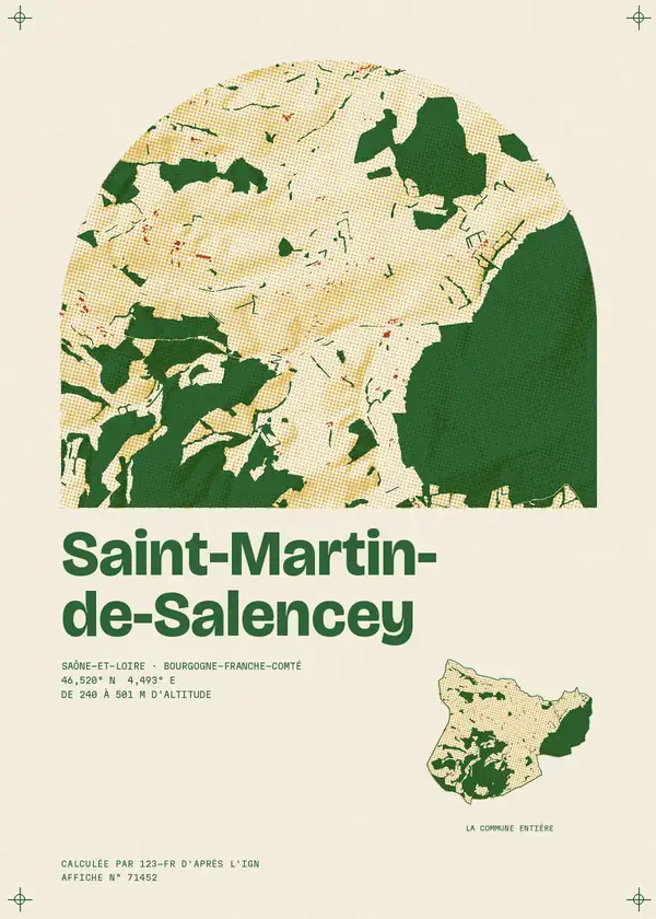 Affiche de Saint-Martin-de-Salencey, calculée par 123-fr d'après l'IGN