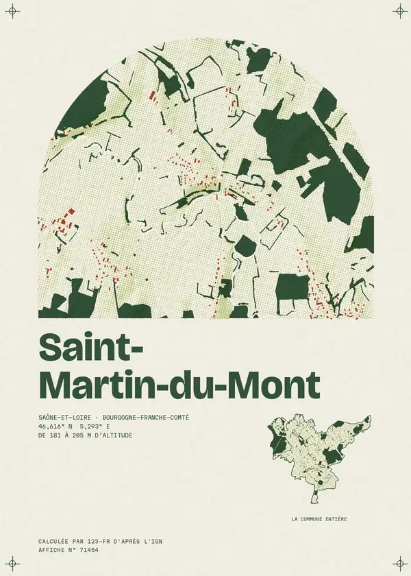 Affiche de Saint-Martin-du-Mont, calculée par 123-fr d'après l'IGN