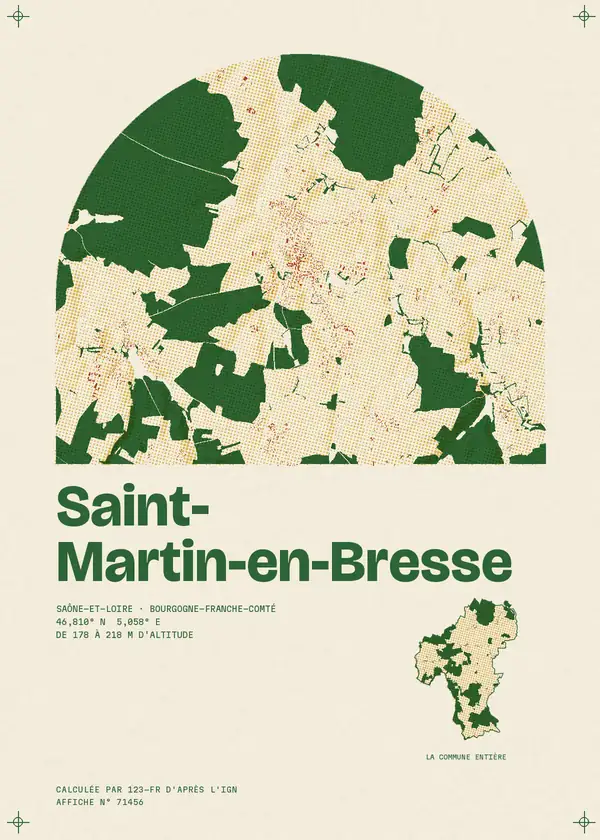 Affiche de Saint-Martin-en-Bresse, calculée par 123-fr d'après l'IGN