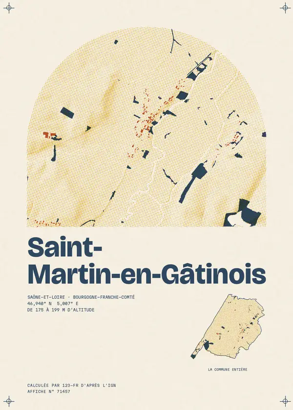 Affiche de Saint-Martin-en-Gâtinois, calculée par 123-fr d'après l'IGN