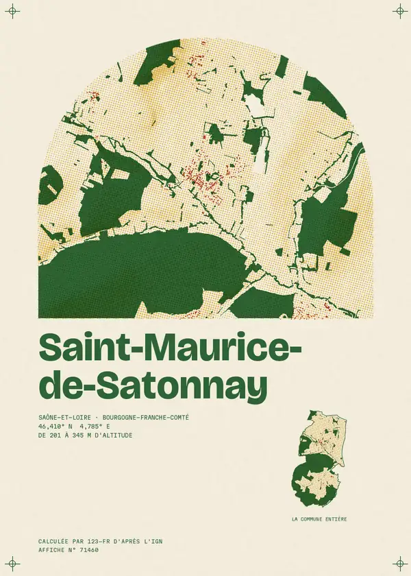 Affiche de Saint-Maurice-de-Satonnay, calculée par 123-fr d'après l'IGN
