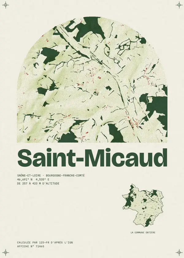 Affiche de Saint-Micaud, calculée par 123-fr d'après l'IGN