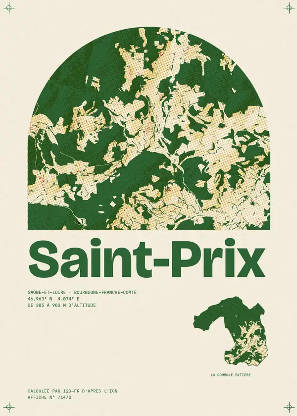 Affiche de Saint-Prix, calculée par 123-fr d'après l'IGN