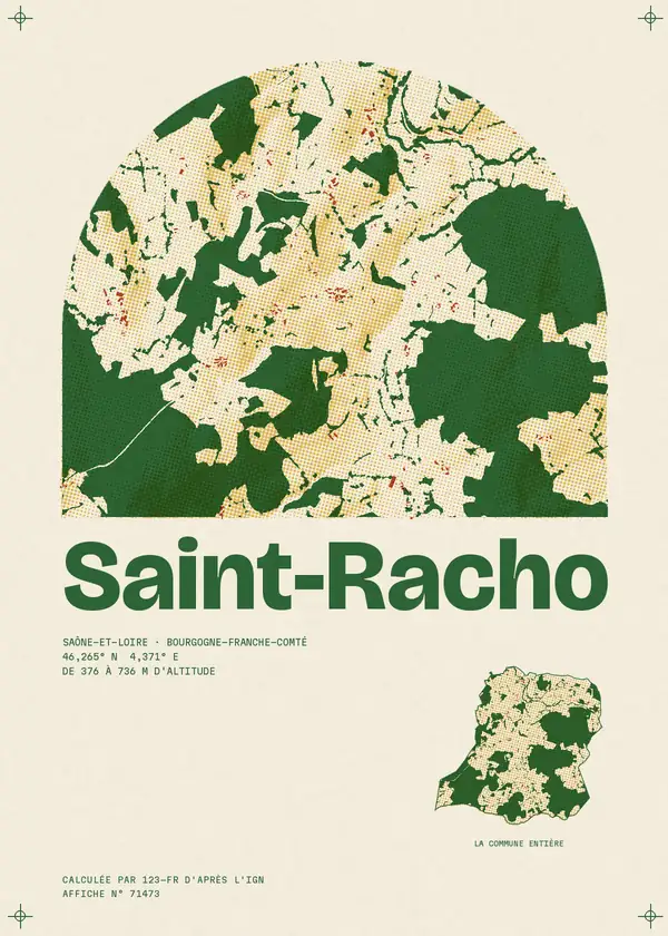 Affiche de Saint-Racho, calculée par 123-fr d'après l'IGN