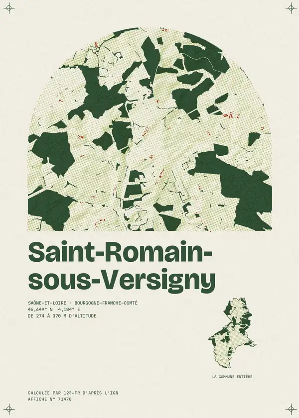 Affiche de Saint-Romain-sous-Versigny, calculée par 123-fr d'après l'IGN