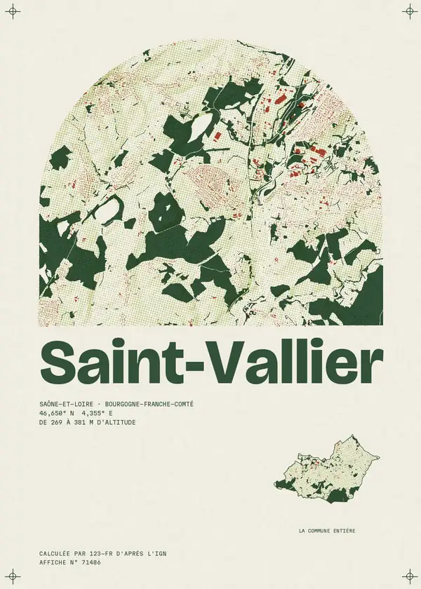 Affiche de Saint-Vallier, calculée par 123-fr d'après l'IGN