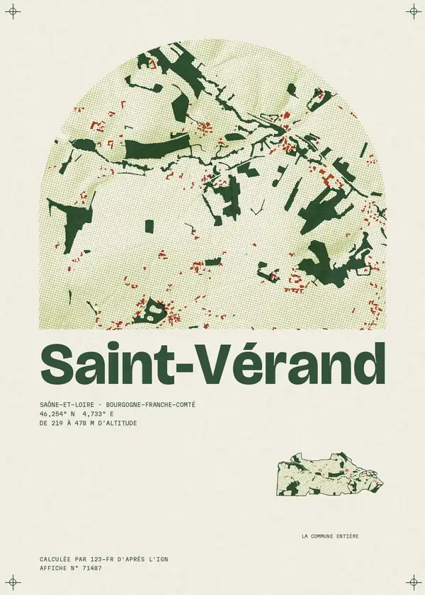 Affiche de Saint-Vérand, calculée par 123-fr d'après l'IGN