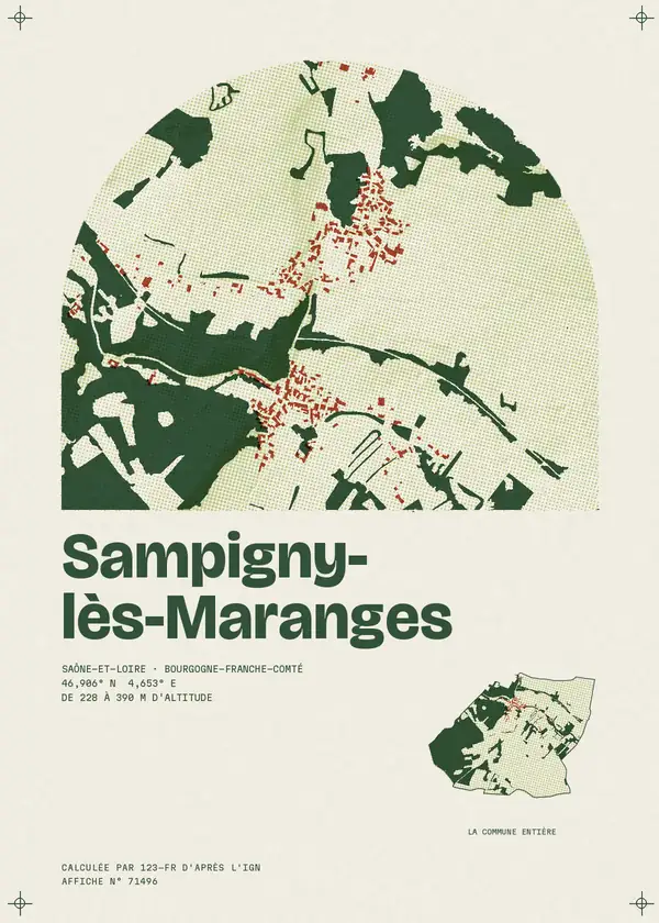 Affiche de Sampigny-lès-Maranges, calculée par 123-fr d'après l'IGN