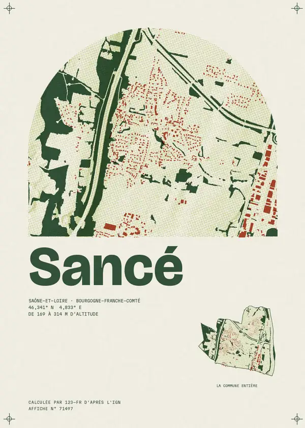 Affiche de Sancé, calculée par 123-fr d'après l'IGN