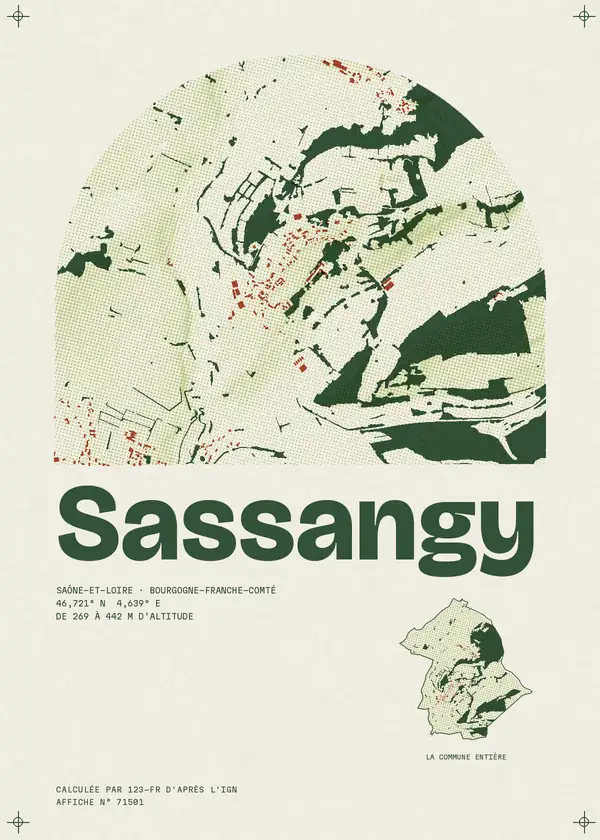 Affiche de Sassangy, calculée par 123-fr d'après l'IGN