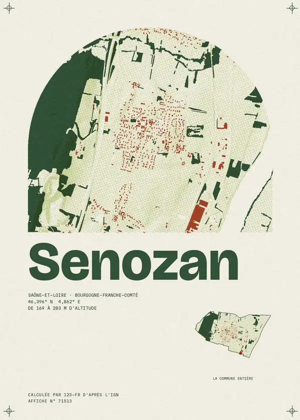 Affiche de Senozan, calculée par 123-fr d'après l'IGN