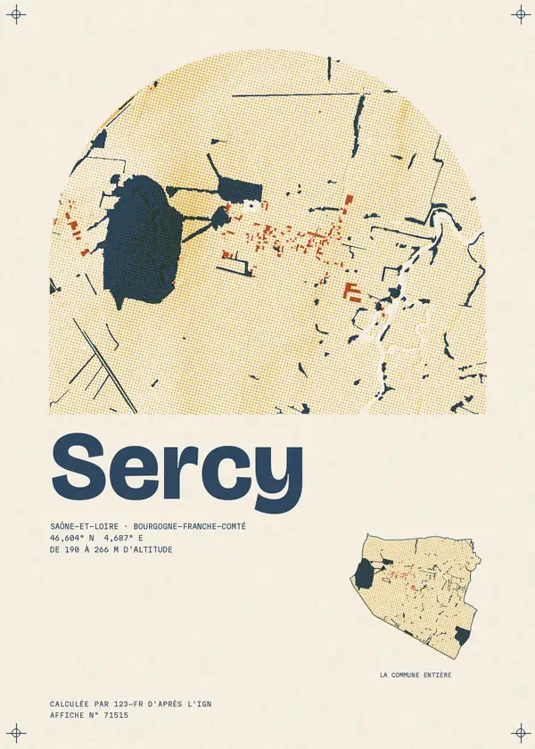 Affiche de Sercy, calculée par 123-fr d'après l'IGN