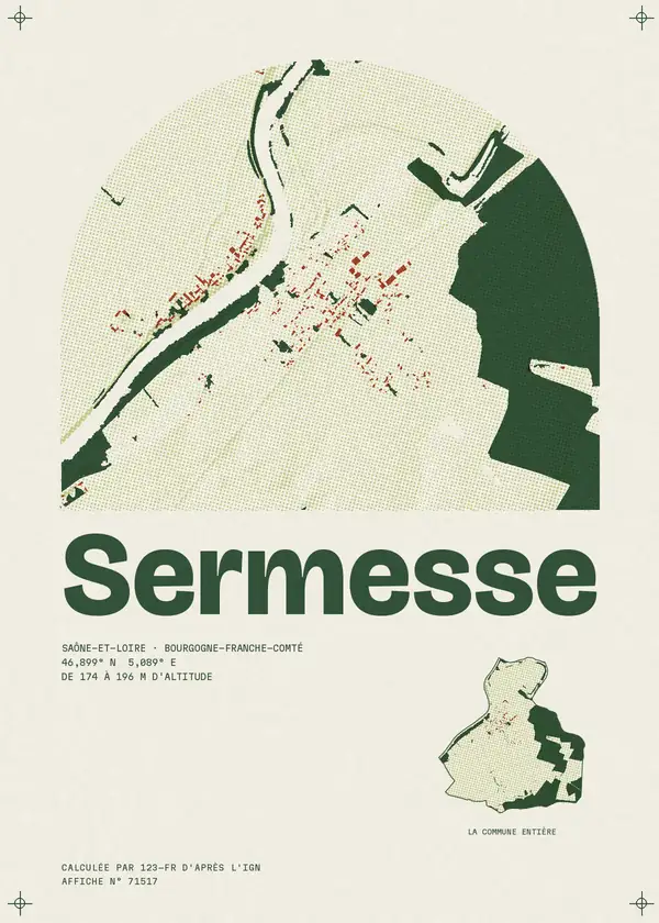 Affiche de Sermesse, calculée par 123-fr d'après l'IGN