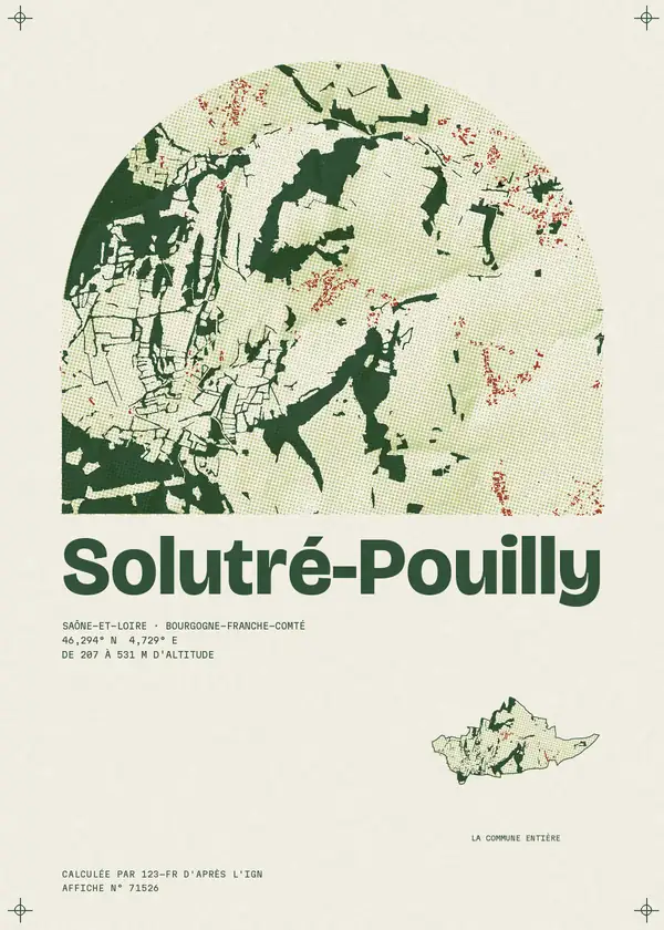 Affiche de Solutré-Pouilly, calculée par 123-fr d'après l'IGN