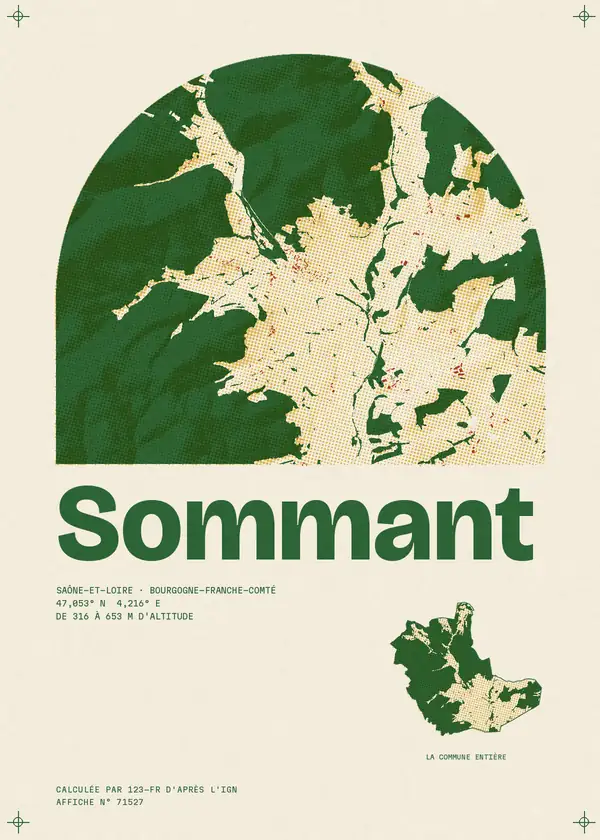 Affiche de Sommant, calculée par 123-fr d'après l'IGN