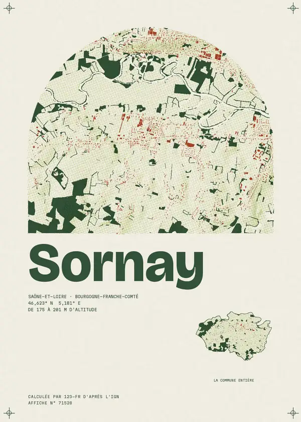 Affiche de Sornay, calculée par 123-fr d'après l'IGN