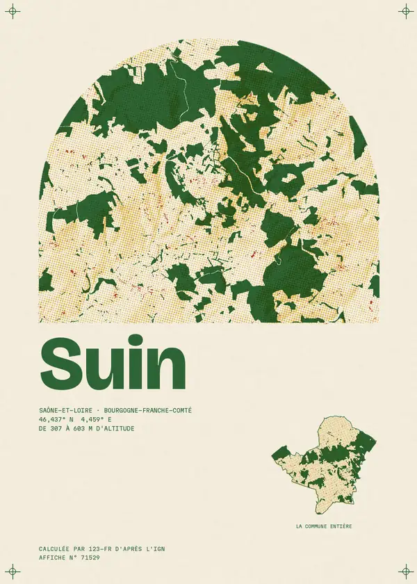 Affiche de Suin, calculée par 123-fr d'après l'IGN