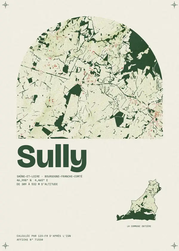 Affiche de Sully, calculée par 123-fr d'après l'IGN