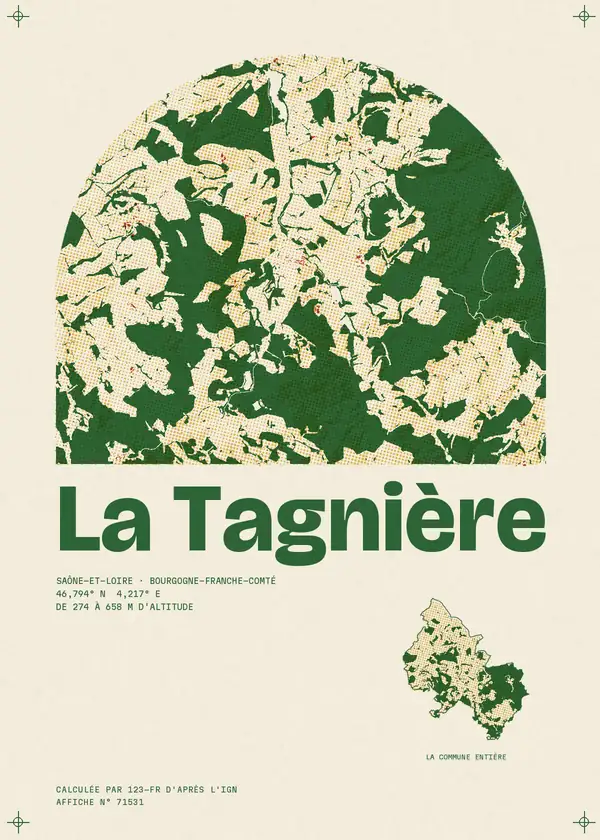 Affiche de La Tagnière, calculée par 123-fr d'après l'IGN